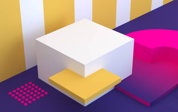 istock Minimalist abstract background, pastel colors, 3D render, podium for the advertized goods 970170236