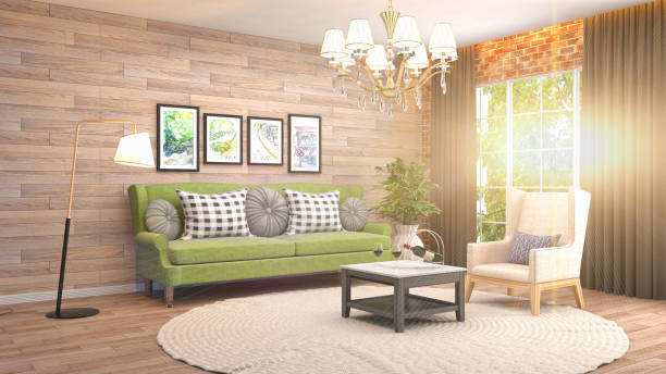 istock Interior living room. 3d illustration 970170526