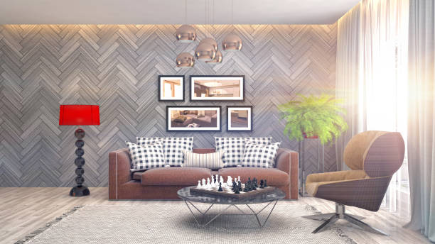 istock Interior living room. 3d illustration 970170756