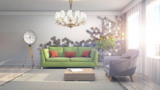 istock Interior living room. 3d illustration 970170852