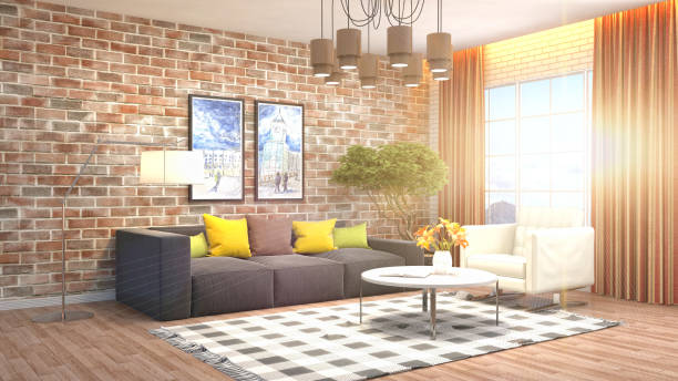 istock Interior living room. 3d illustration 970171024