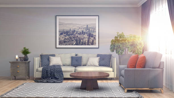 istock Interior living room. 3d illustration 970171214
