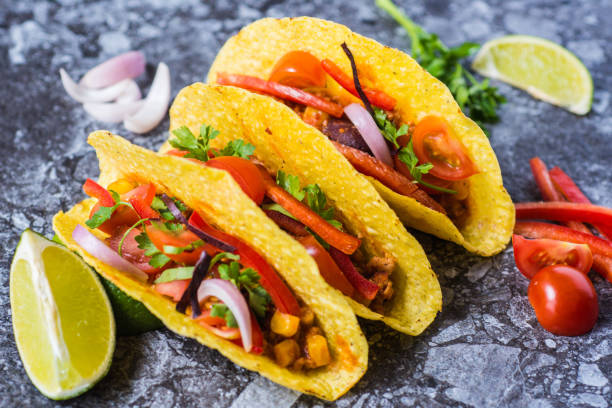 istock Fresh Tacos in Shells Colorful Mexican Food 970171266