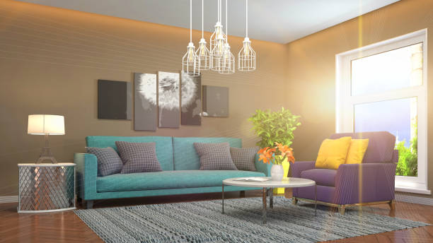 istock Interior living room. 3d illustration 970171276