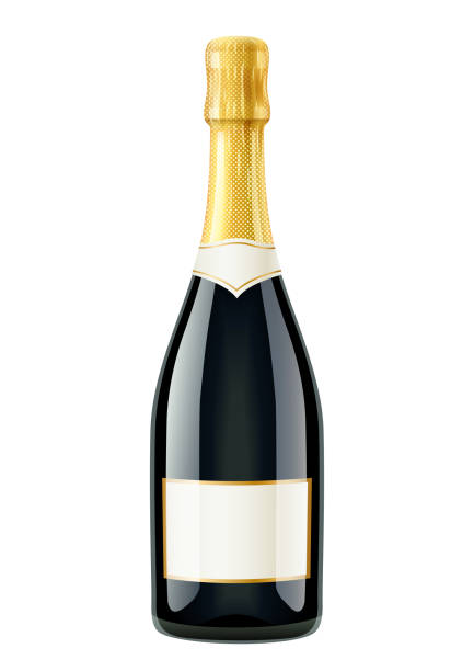 Champagne. Wine bottle. French traditional drink. Champagne. Wine bottle. French traditional drink. Isolated white background. EPS10 vector illustration. Champagne stock illustrations