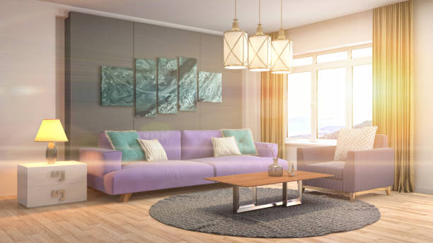 istock Interior living room. 3d illustration 970172518