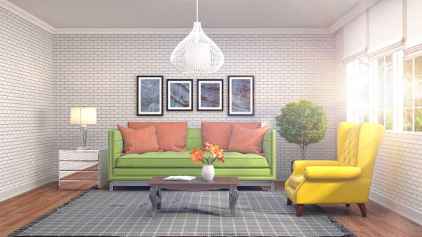 istock Interior living room. 3d illustration 970174782