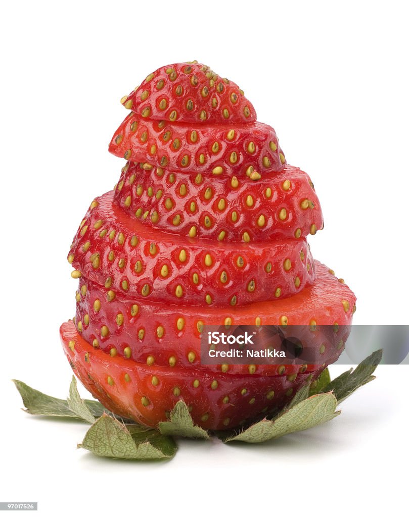 strawberry sliced strawberry over white background Color Image Stock Photo