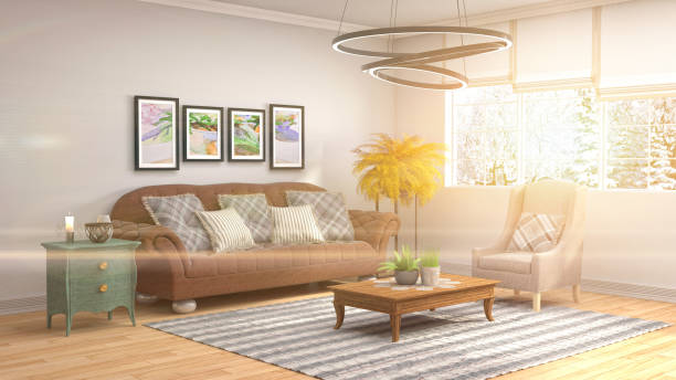 istock Interior living room. 3d illustration 970175262