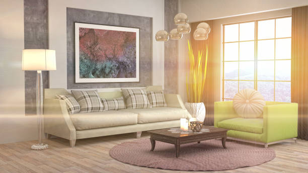 istock Interior living room. 3d illustration 970175712