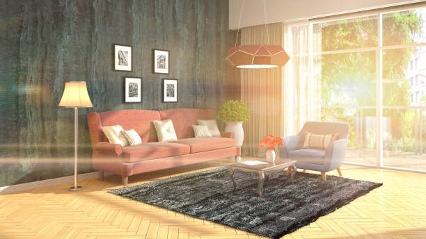 istock Interior living room. 3d illustration 970175940