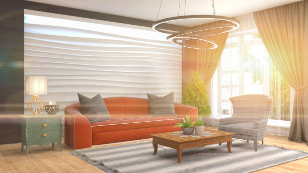 istock Interior living room. 3d illustration 970175974