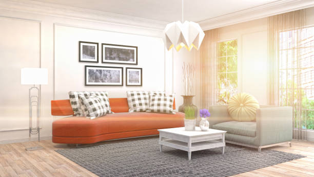 istock Interior living room. 3d illustration 970176032