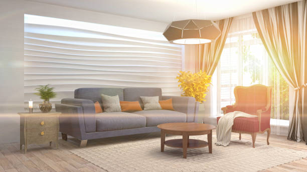 istock Interior living room. 3d illustration 970176322