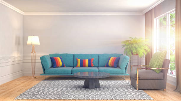 istock Interior living room. 3d illustration 970176692