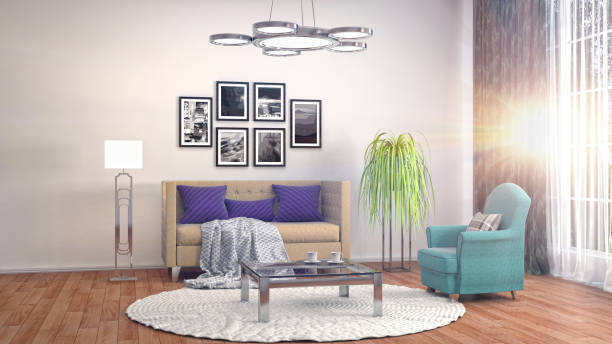 istock Interior living room. 3d illustration 970176806