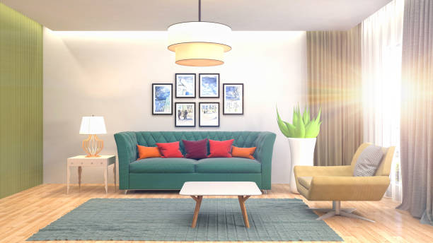 istock Interior living room. 3d illustration 970176888