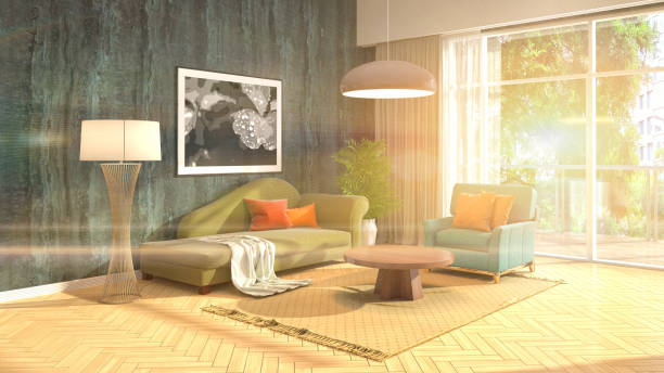 istock Interior living room. 3d illustration 970176942