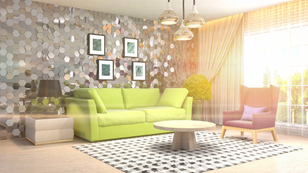 istock Interior living room. 3d illustration 970181558