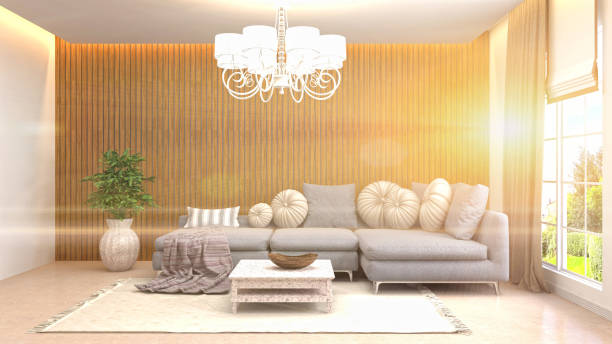 istock Interior living room. 3d illustration 970192240