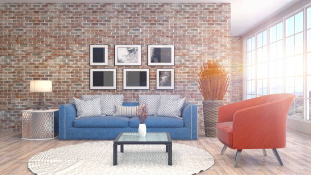 istock Interior living room. 3d illustration 970192268