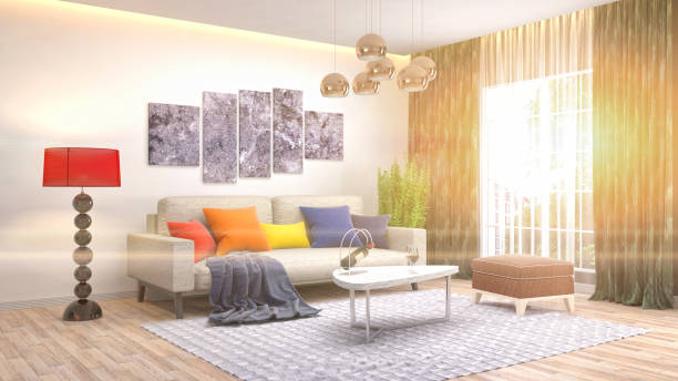 istock Interior living room. 3d illustration 970192410