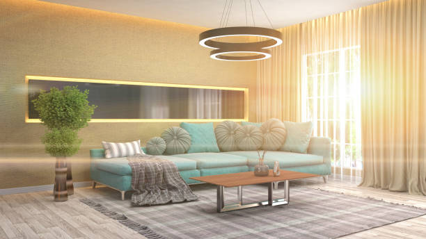 istock Interior living room. 3d illustration 970196818