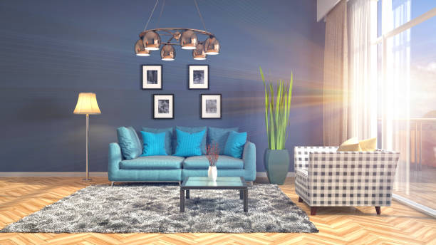 istock Interior living room. 3d illustration 970204544