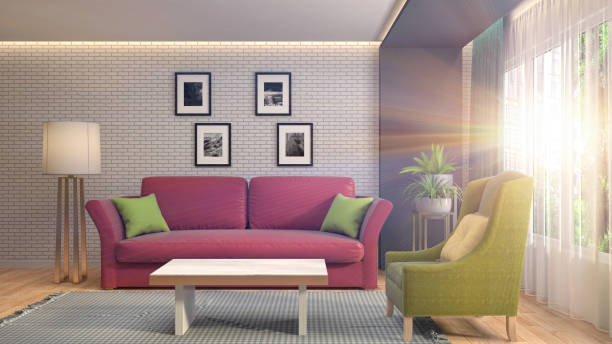 istock Interior living room. 3d illustration 970204602