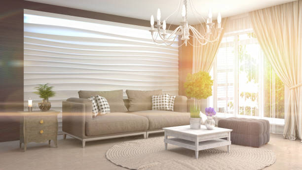 istock Interior living room. 3d illustration 970207036