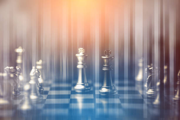 istock chess board game strategy ideas concept with fog or smoke effect 970207364