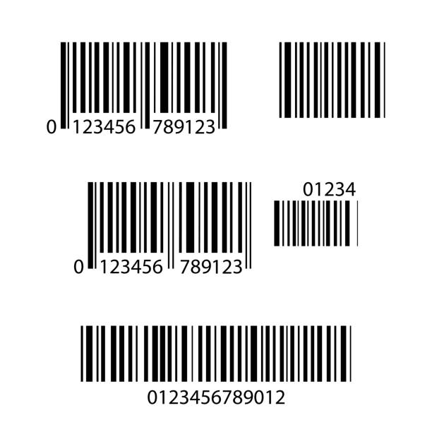 satz von barcode-symbole, isoliert auf weißem hintergrund - bar code stock-grafiken, -clipart, -cartoons und -symbole