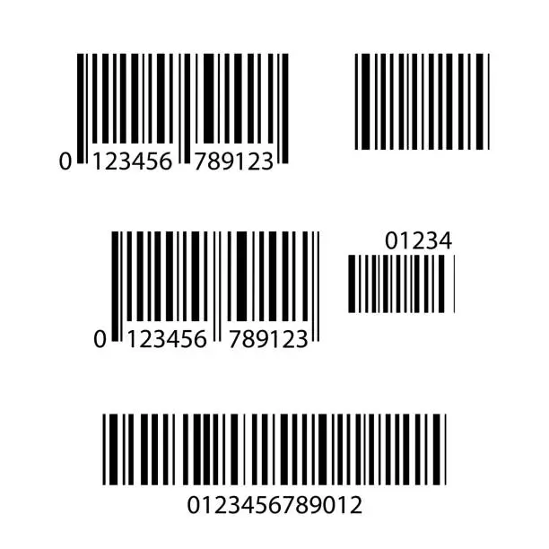 Vector illustration of Set of Barcode icons,isolated on white background