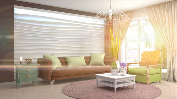 Interior living room. 3d illustration