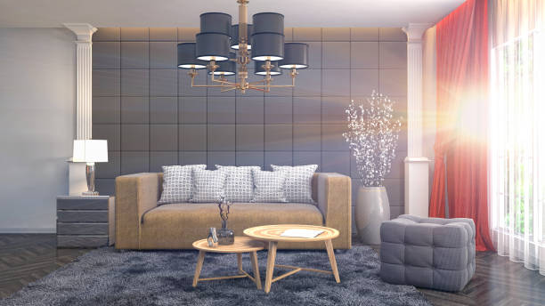 istock Interior living room. 3d illustration 970208524