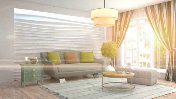 istock Interior living room. 3d illustration 970208540