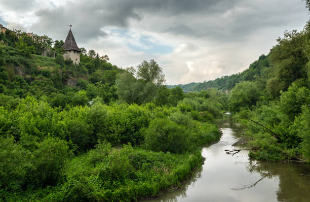 The picturesque valley of the Smotrych River in Kamenets-Podilsky.