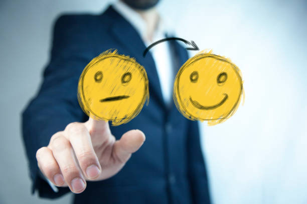 istock business man select happy on satisfaction evaluation 970223874