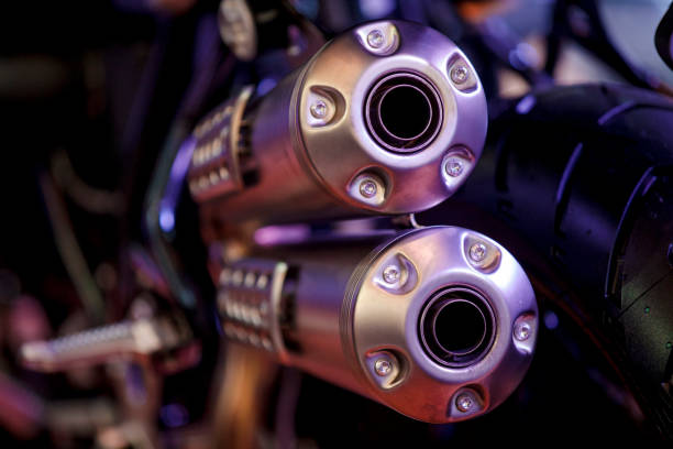 istock Motorcycle detail with exhaust pipe 970224274