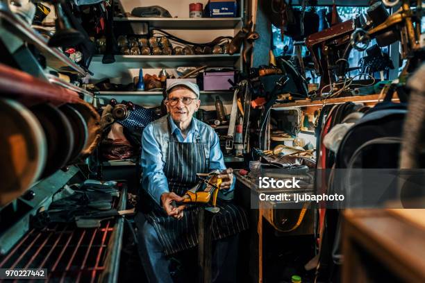 He Had An Eye For Detail Stock Photo - Download Image Now - Craftsperson, Store, Shoemaker