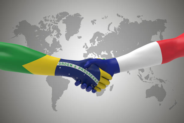 istock Brazil and France Handshake Bilateral talks 970232854