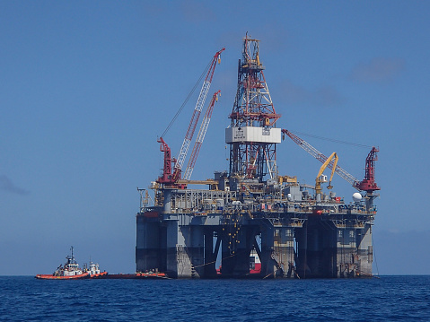 Giant drilling rig Diamond Ocean Monarch spent several months in Perth Western Australia moored off the port of Fremantle as she refitted for the Bass straight from Dec 2017 to Feb 2018. While there her boats and she were instrumental in helping several sea rescues in the vicinity and saving at least one life.