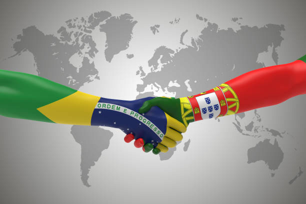 istock Brazil and Portugal Handshake Bilateral talks 970233736