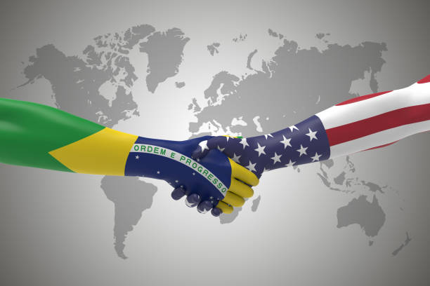 istock Brazil and USA Handshake Bilateral talks 970236886