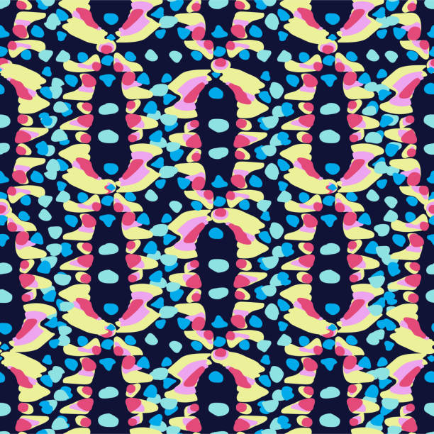 istock Fashion ethnic seamless fabric pattern. Abstract tribal ornament design . Hand drawn boho, hippie swimwear trand. Handcrafted colorful painting. Textile vintage  watercolor tie dye background 970241416