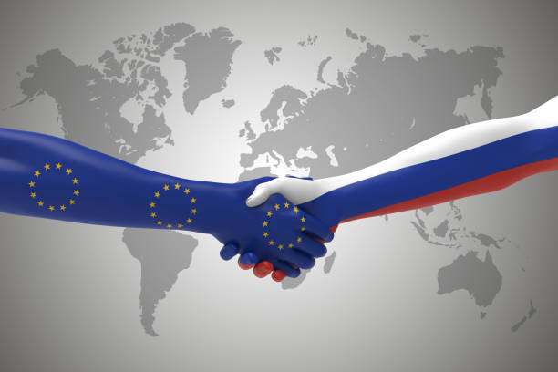 istock Europe and Russia Handshake Bilateral talks 970241642
