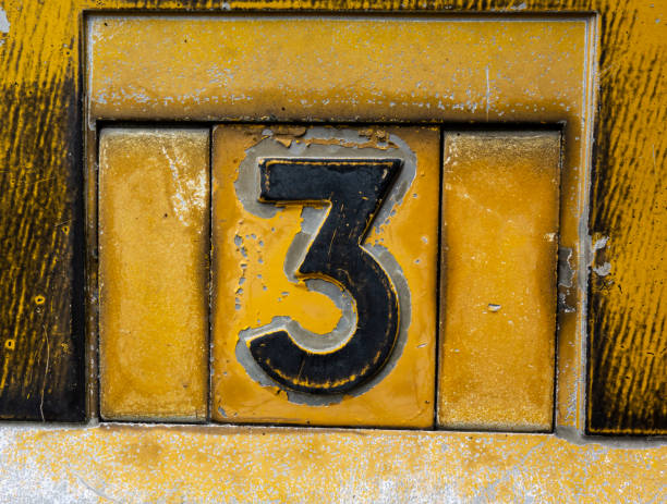 istock Written Wording in Distressed State Typography Found Number Three 3 970244490