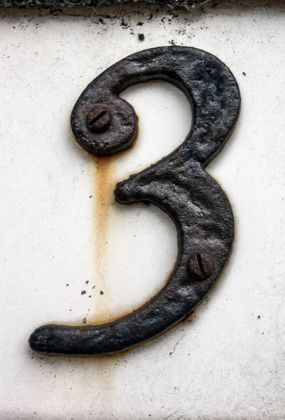 istock Written Wording in Distressed State Typography Found Number Three 3 970244698