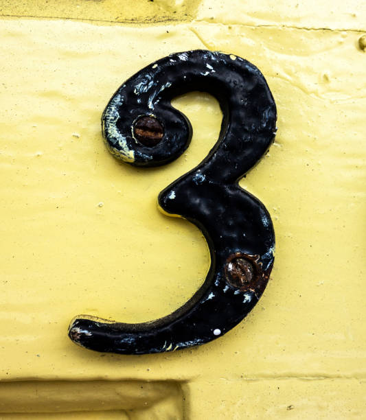 istock Written Wording in Distressed State Typography Found Number Three 3 970245328
