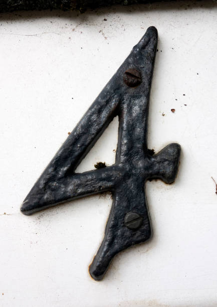 istock Written Wording in Distressed State Typography Found Number Four 4 970249410